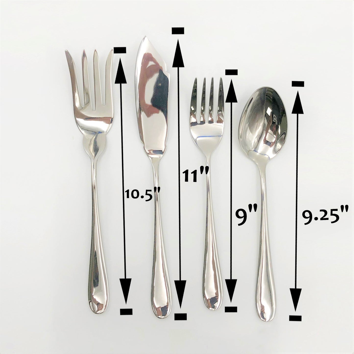 Stainless Steel Four (4) Piece Large Serving Set Great For Entertaining-1