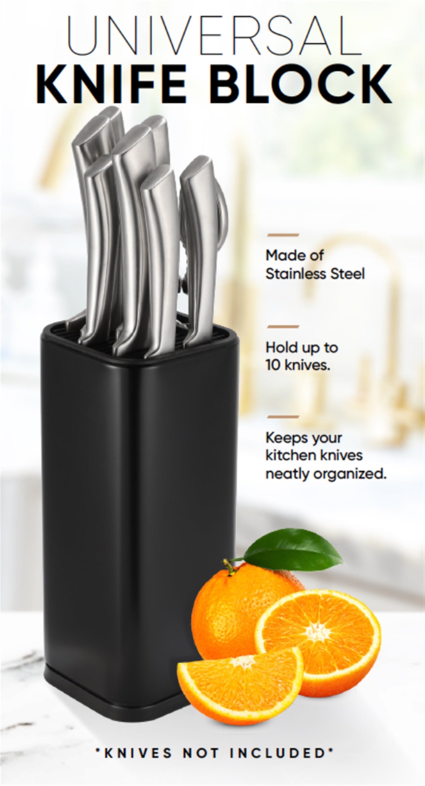 Universal Knife Block Holder, Black-4