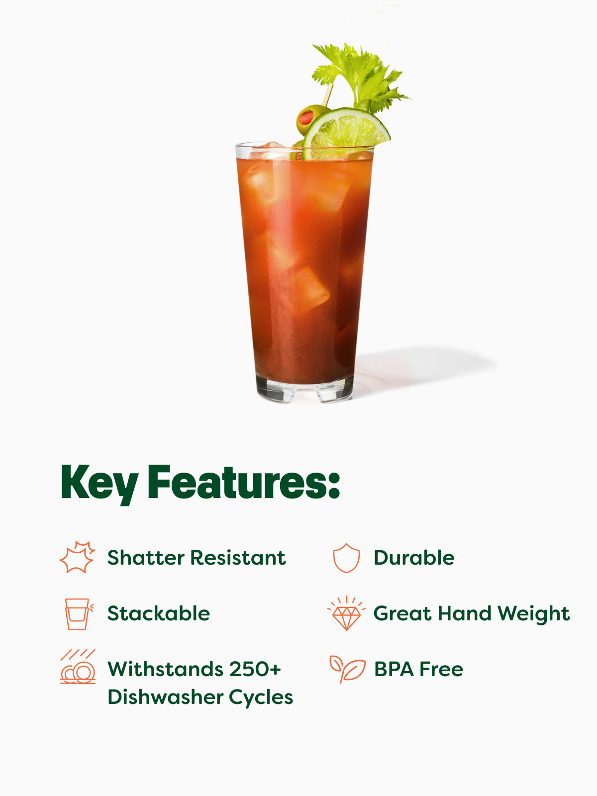 RESERVE 14oz Stackable Tall MS Copolyester Glass - Bulk-3