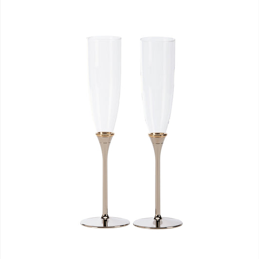 Gold Ring Toasting Flutes Set-0