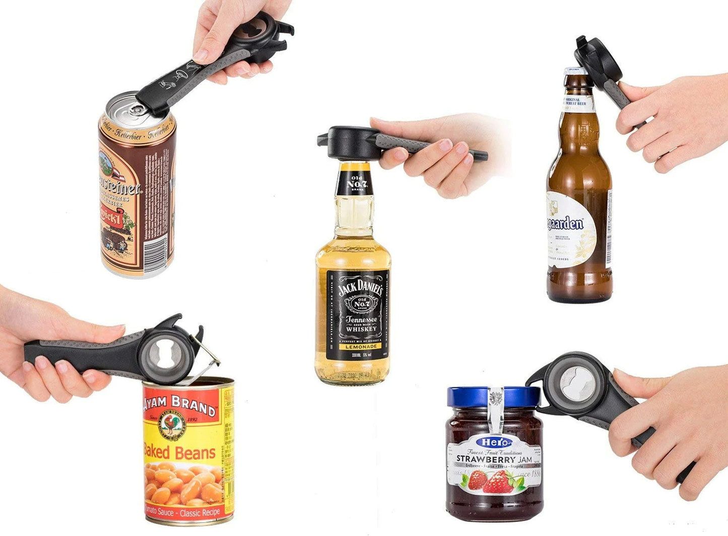 UNIVERSAL BOTTLE AND JAR OPENER SET- GREY-4