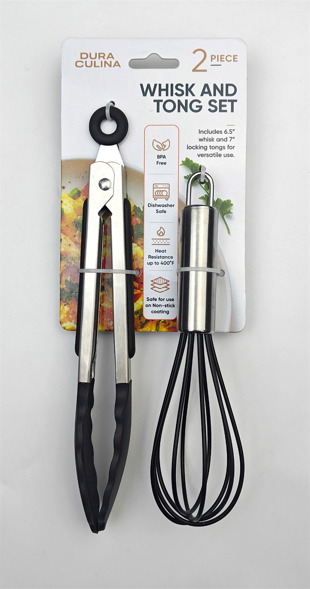 2-Piece Whisk & Tong Set – Versatile and Stylish in Black-0