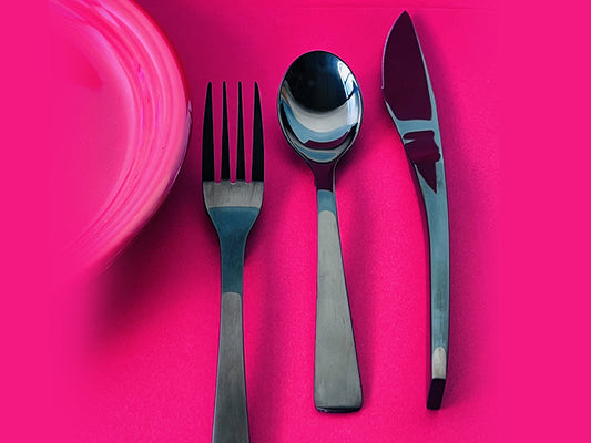 iFork - Set of 4 Cutlery The Black Collection - handcrafted 12 piece-0