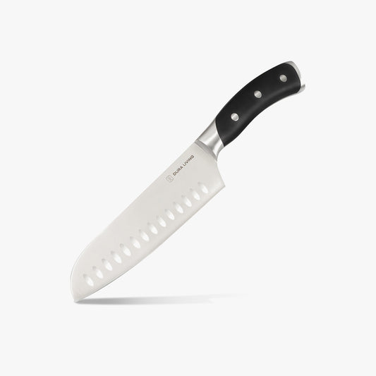 Elite 7 inch Santoku Knife - Black-0