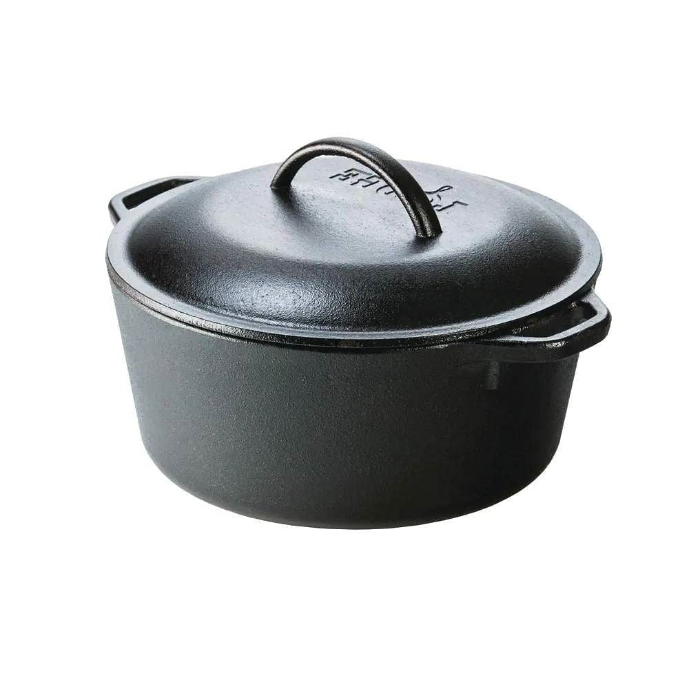 5-Quart Black Cast Iron Dutch Oven with Lid for Oven Stove Grill or Campfire-2
