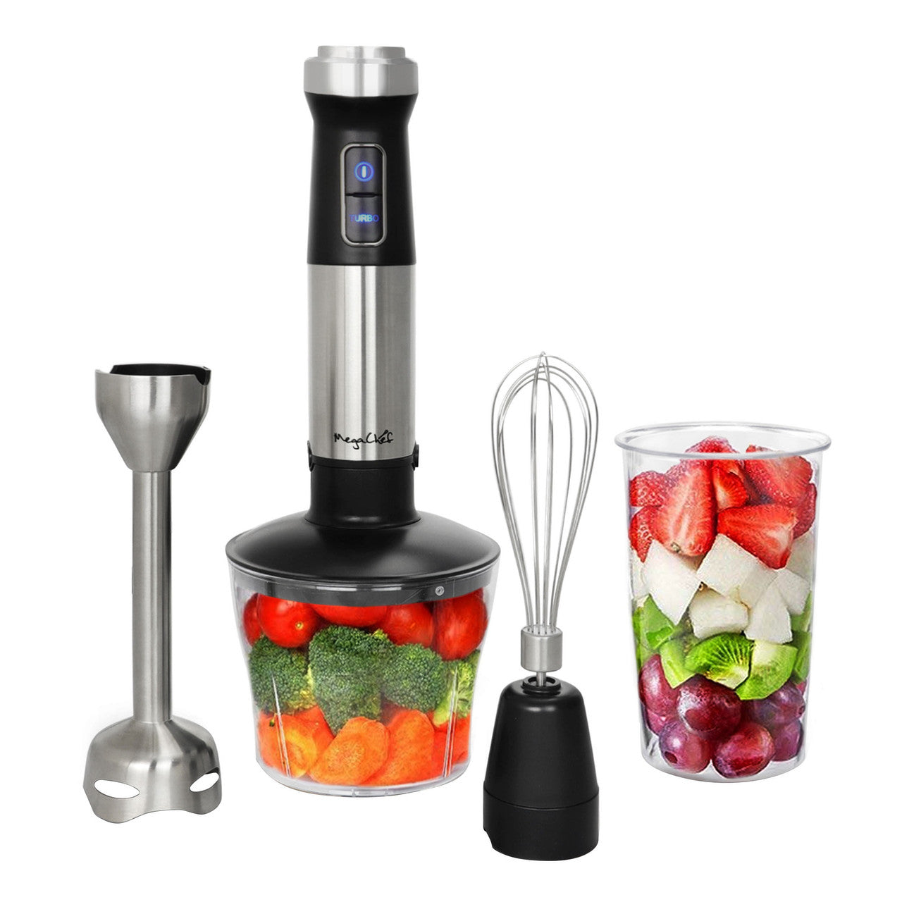 MegaChef 4 in 1 Multipurpose Immersion Hand Blender With Speed Control and Accessories-0