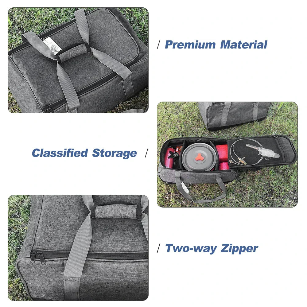 Portable Camping Cookware Storage Bag Grey-2