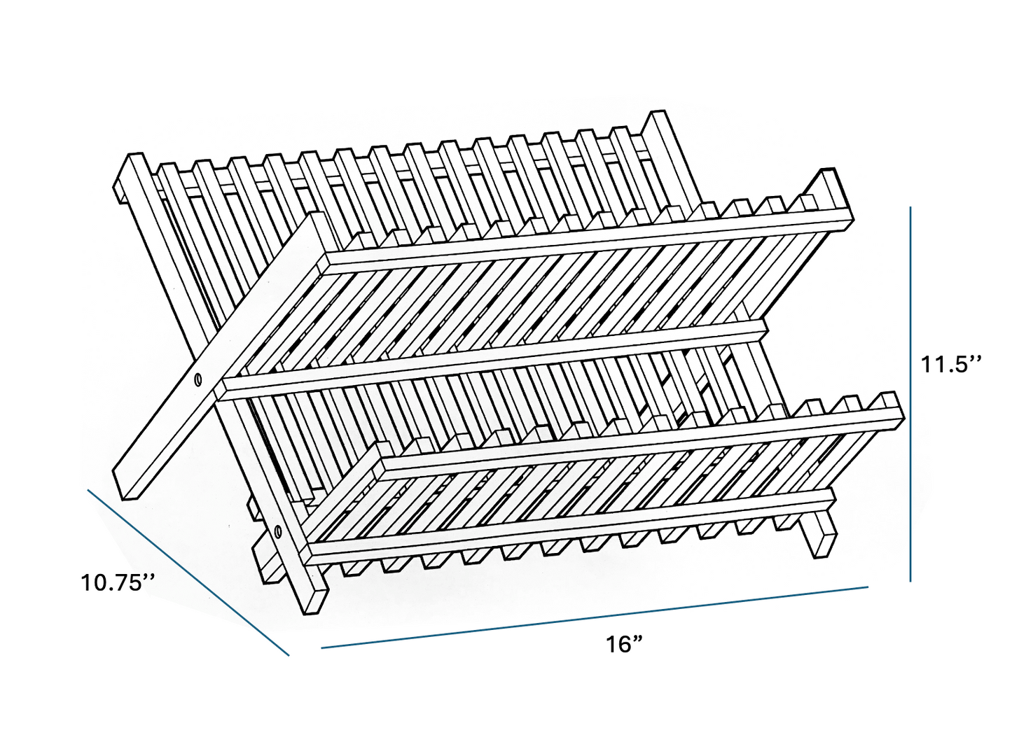 Bamboo Dish Drying Rack - 2-Tier Foldable Dish Rack for Kitchen Counter-2
