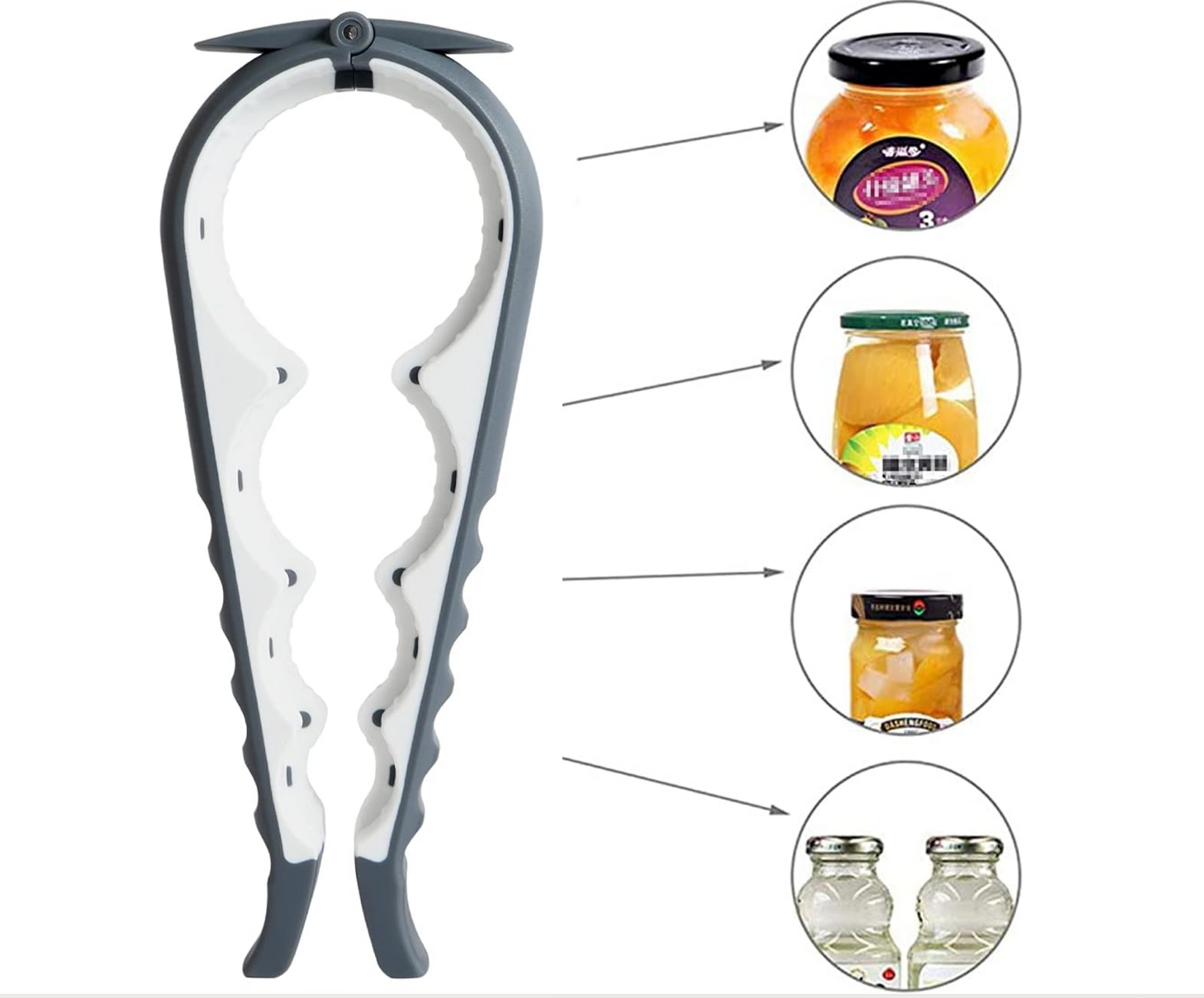 UNIVERSAL BOTTLE AND JAR OPENER SET- GREY-2