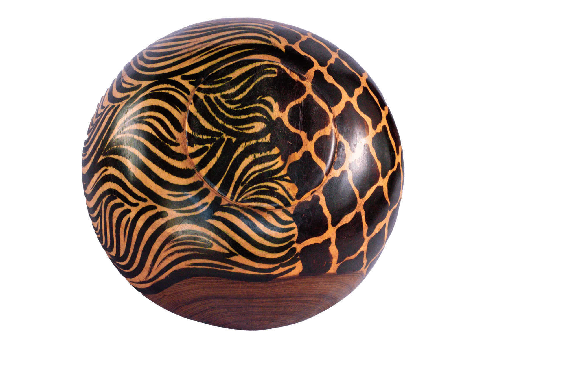 wooden bowl with animal print pattern 3